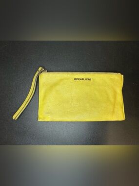 Michael Kors Yellow Pebbled Leather Wristlet